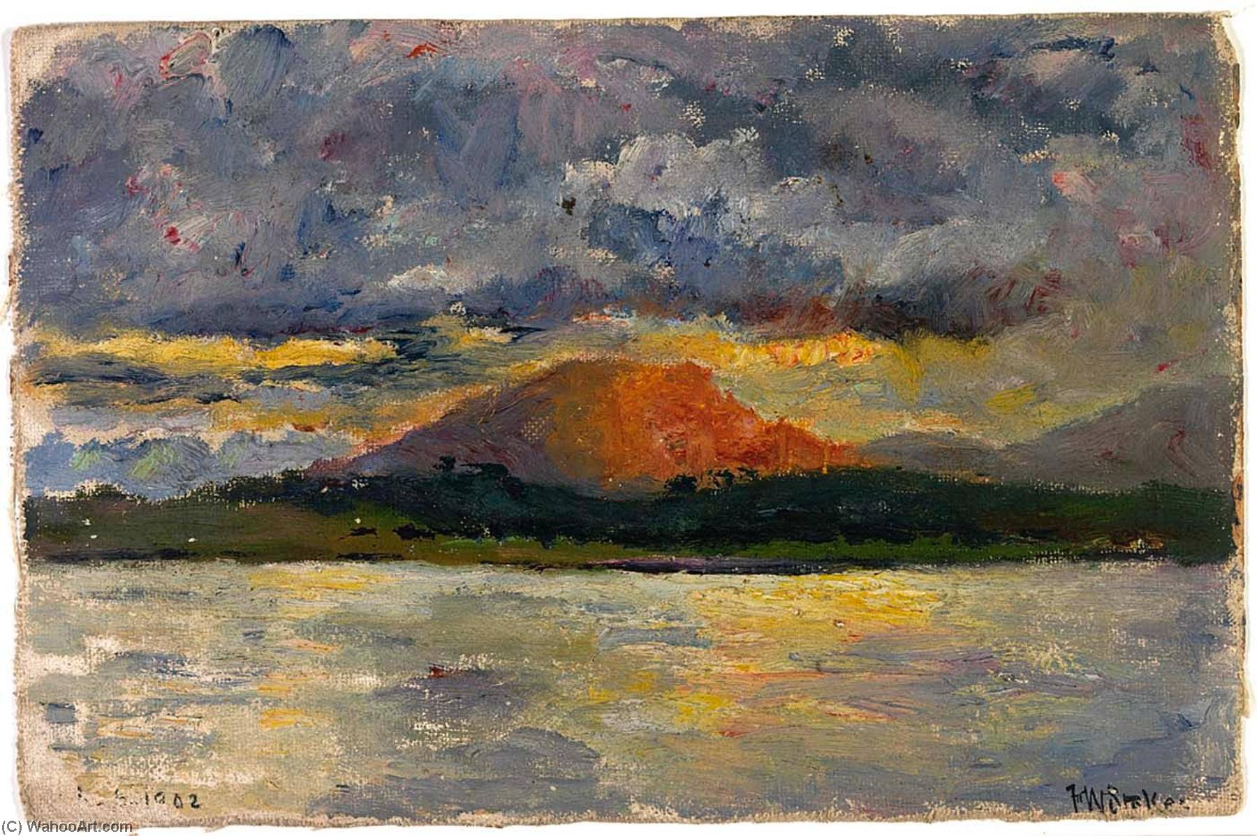 Sunset Back Of Mount Susanne Off Ushuaia, Beagle Channel — Frank Wilbert Stokes
