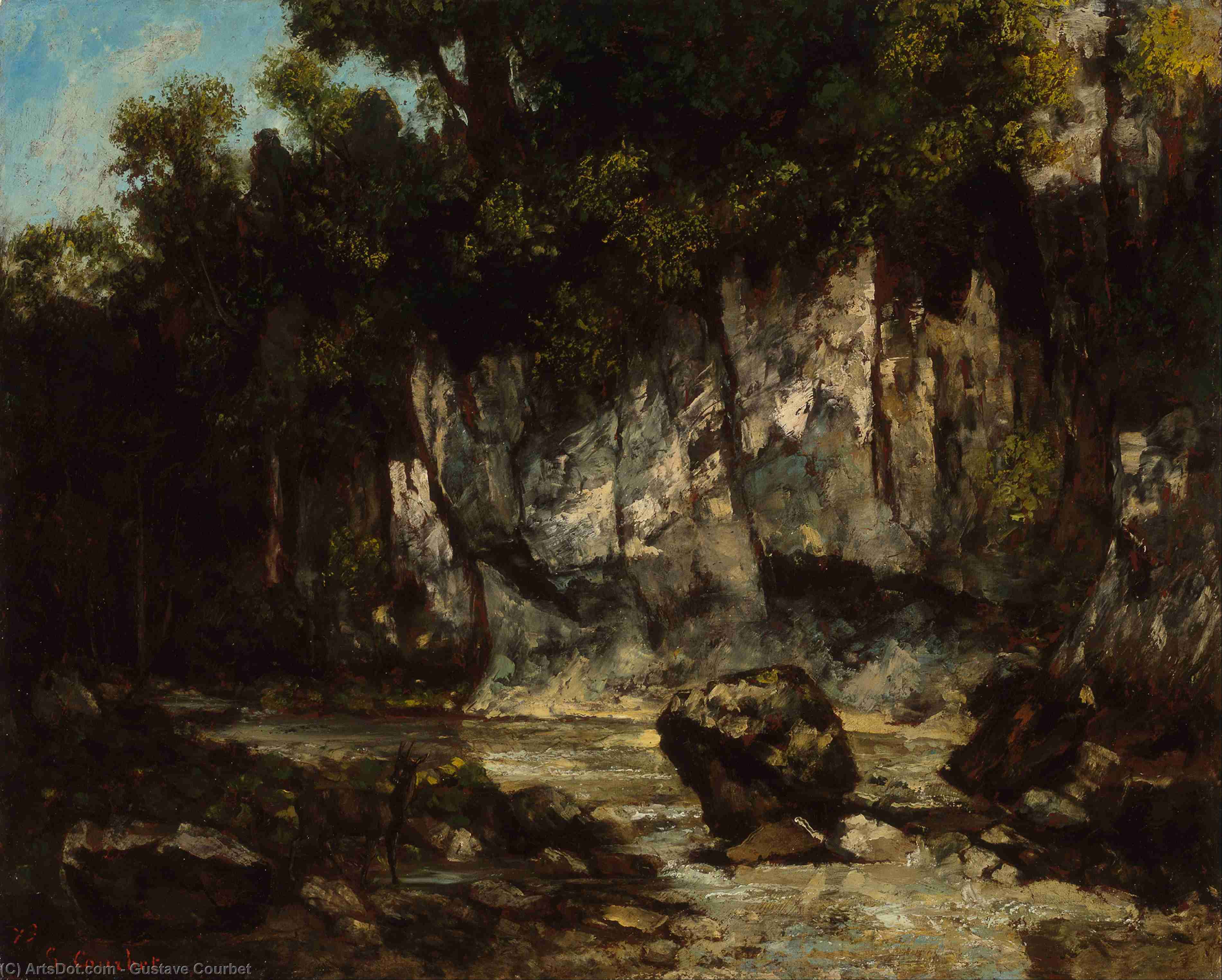 A Waterfall In The Jura — Gustave Courbet