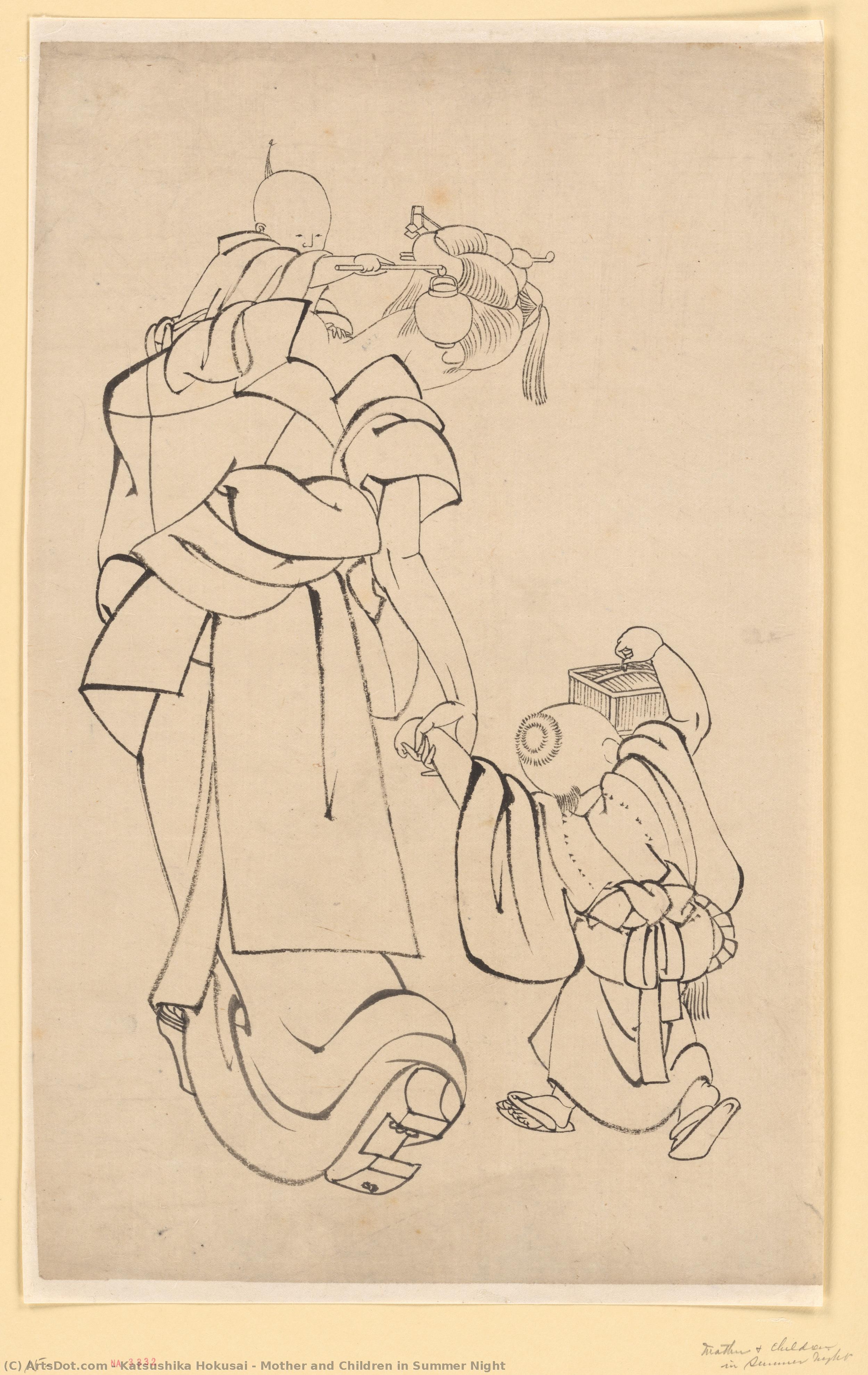 母と子供の夏の夜 — 葛飾北斎 (katsushika Hokusai)