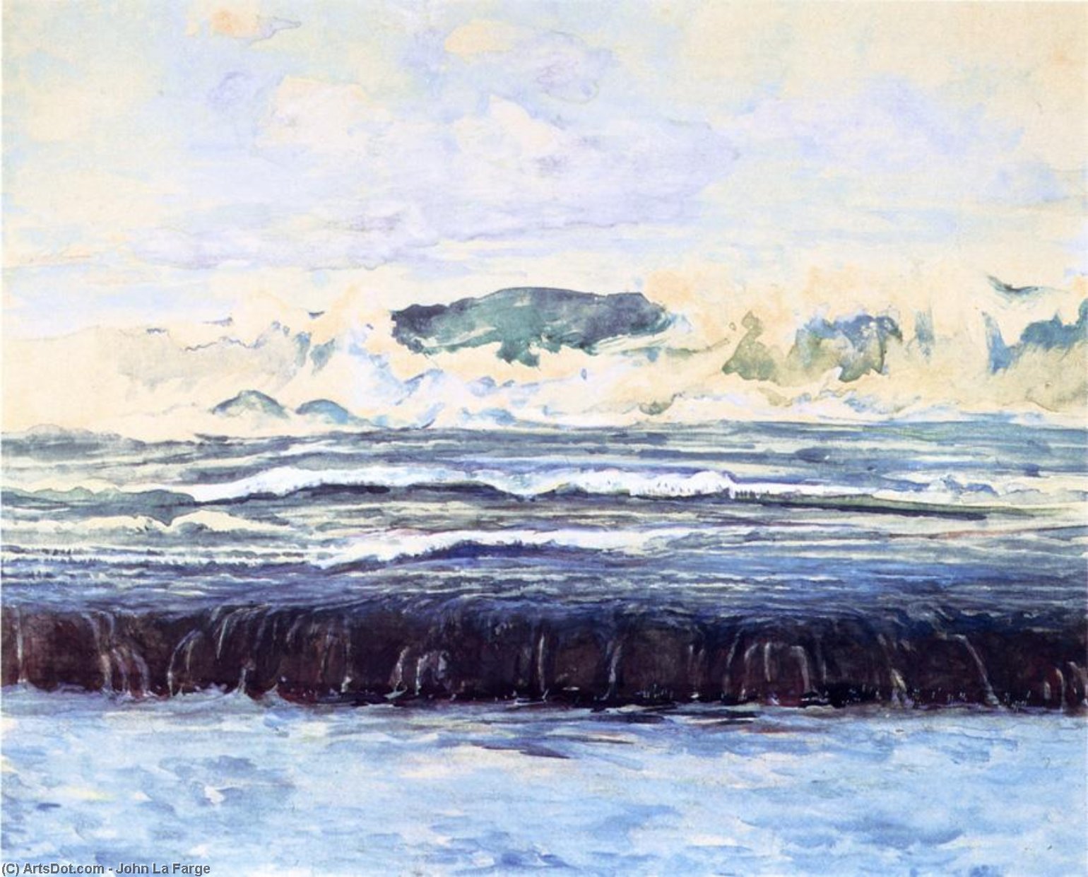 Study On The Reef At Tautira, Tahiti, 1891 — John La Farge