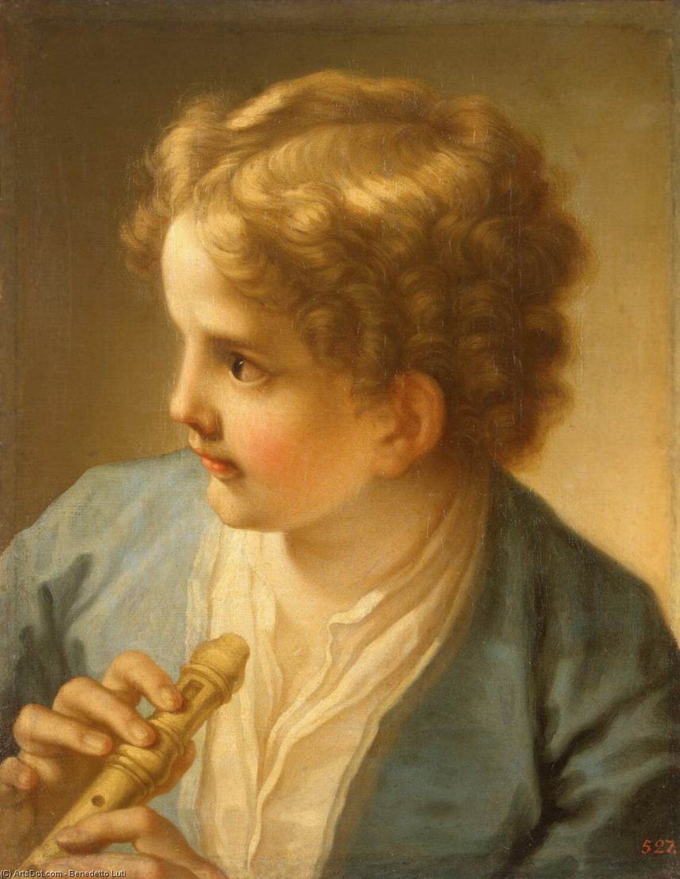Niño Con Una Flauta — Benedetto Luti