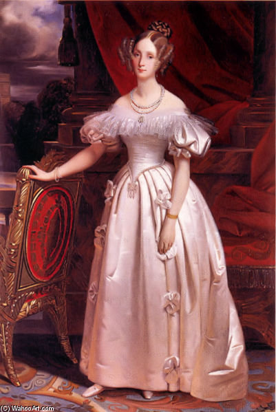 Portrait Of Louise Of Orléans, The First Queen Of The Belgians — Claude Marie Paul Dubufe