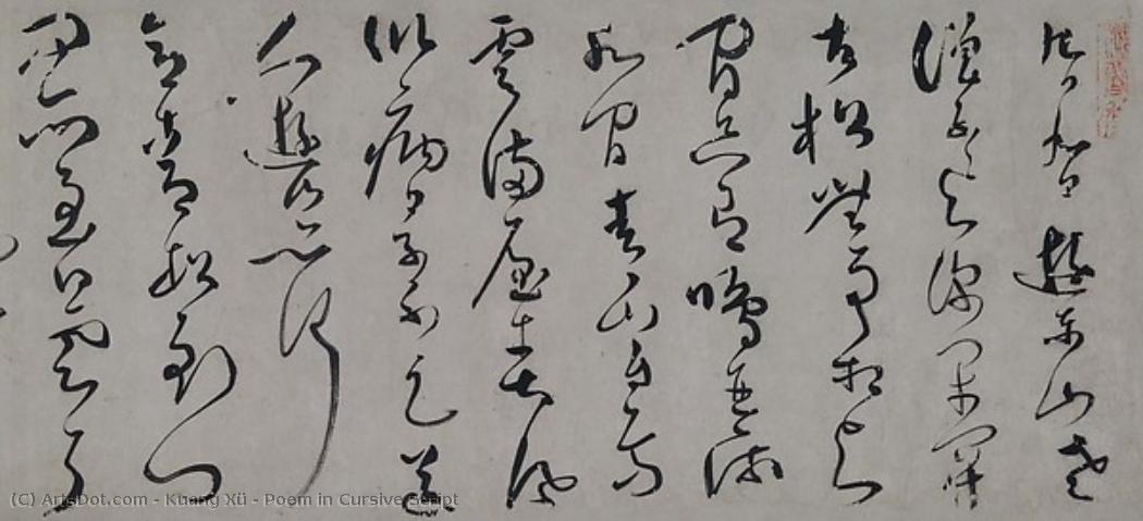 Poem In Cursive Script — Kuang Xü
