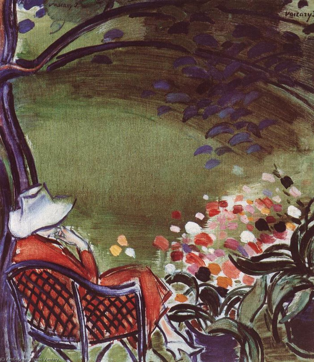 Woman Sitting In The Garden — János Vaszary