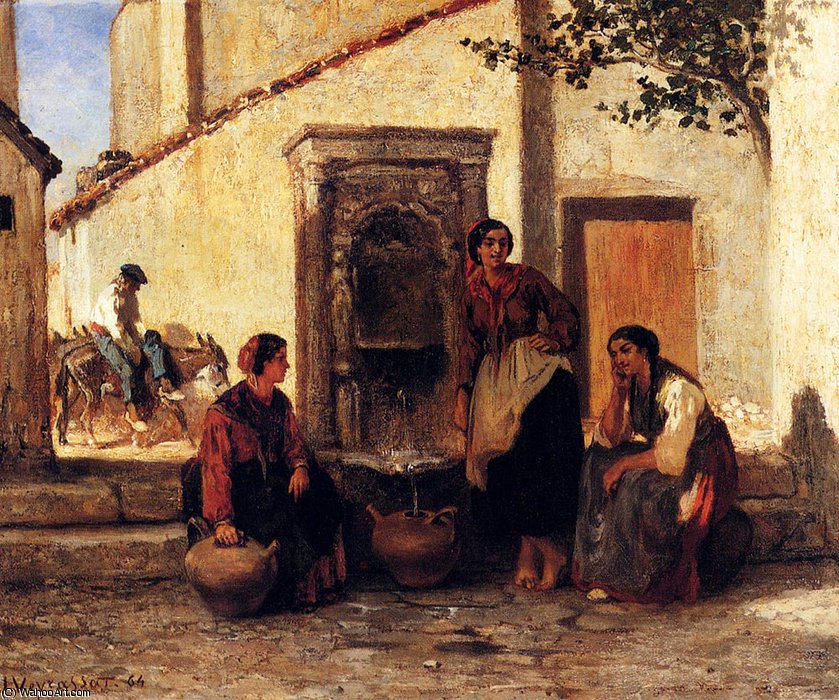 At The Fountain — Jules Jacques Veyrassat
