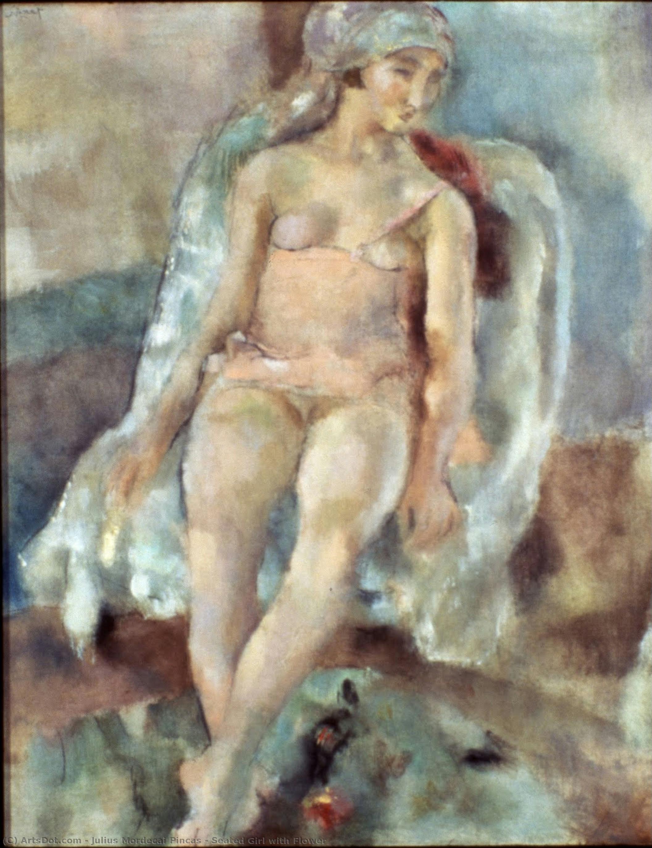 Seated Girl With Flower — Julius Mordecai Pincas