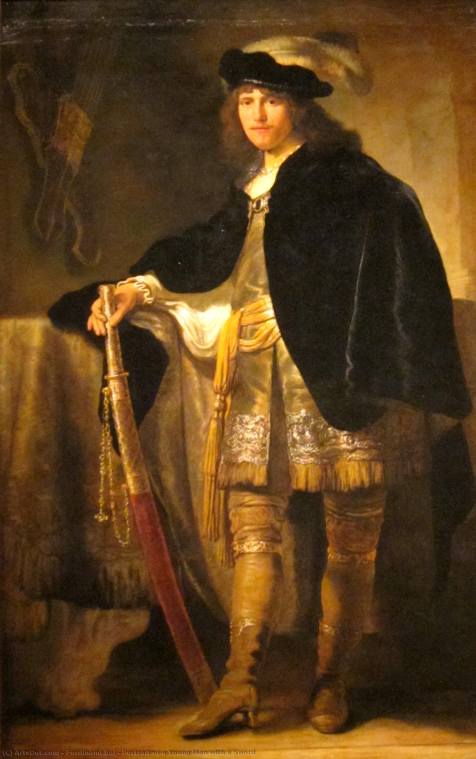 Portrait Of A Young Man With A Sword — Ferdinand Bol