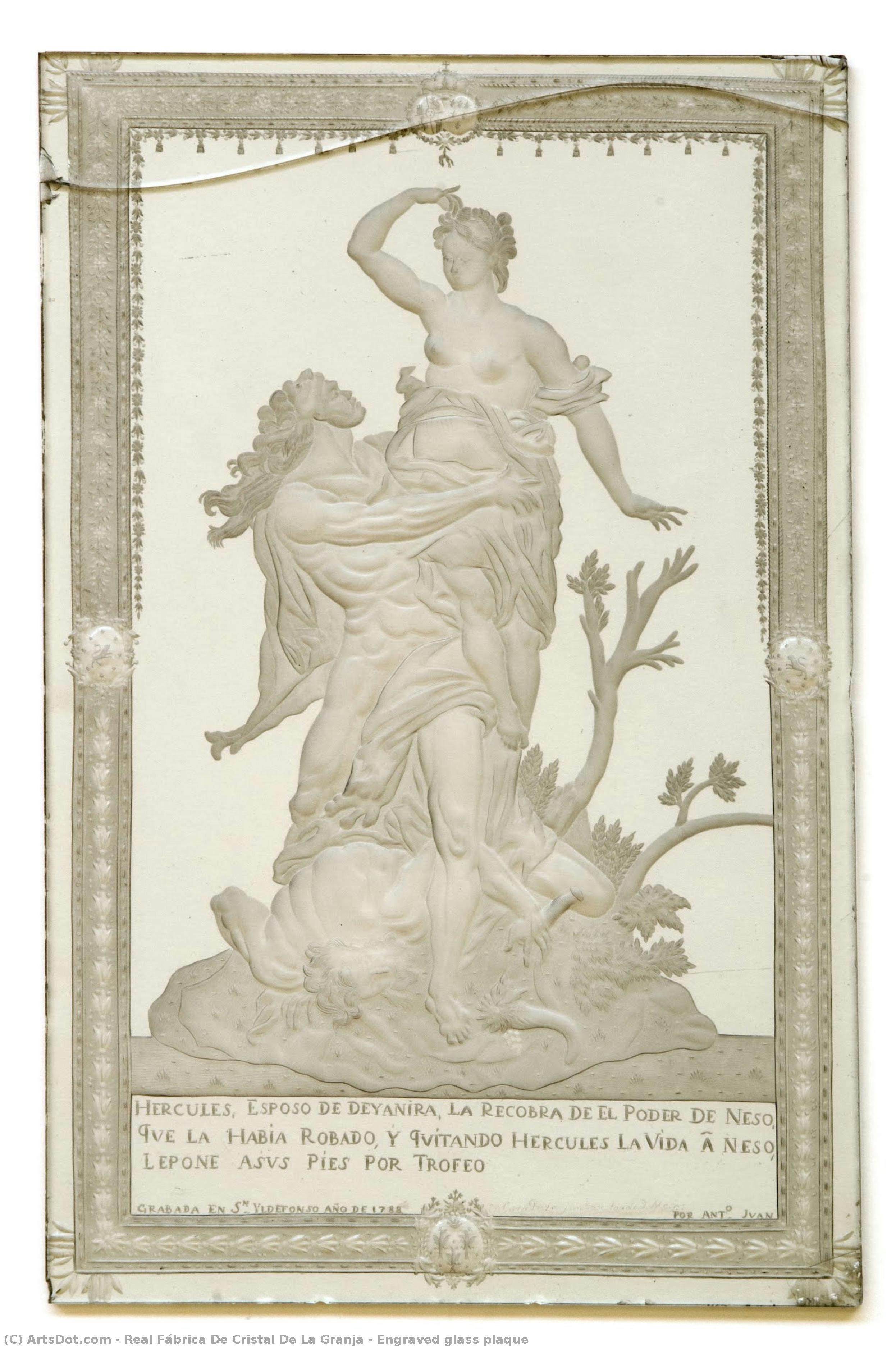 Engraved Glass Plaque — Real Fábrica De Cristal De La Granja