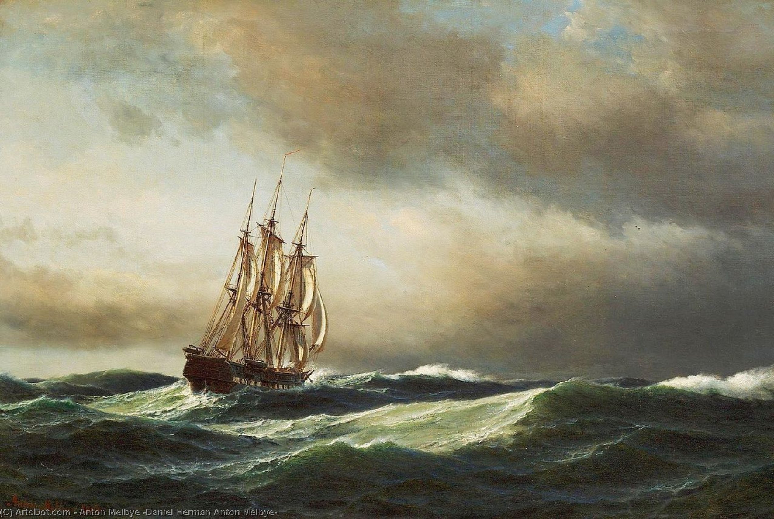 View Of The Adriatic — Anton Melbye (daniel Herman Anton Melbye)