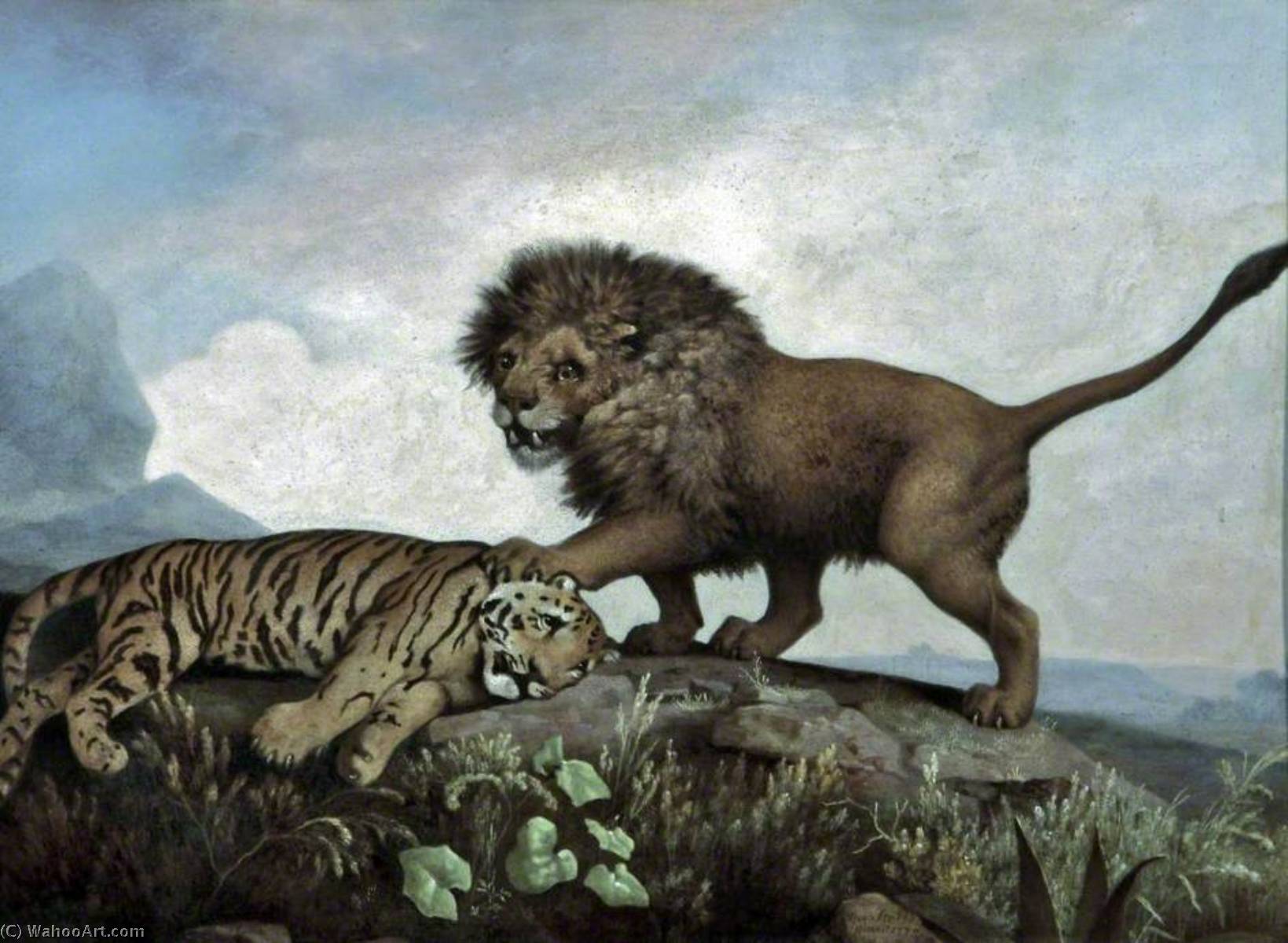 A Lion And Tiger — Джордж Стббс
