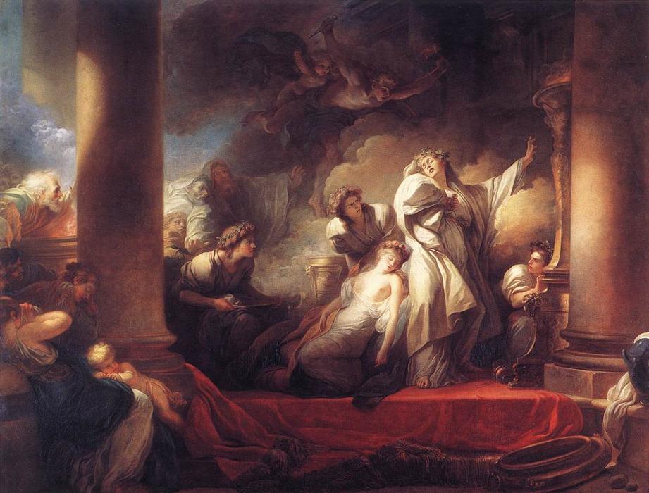 The High Priest Coresus Sacrifices Himself To Save Callirhoe — Jean-honoré Fragonard