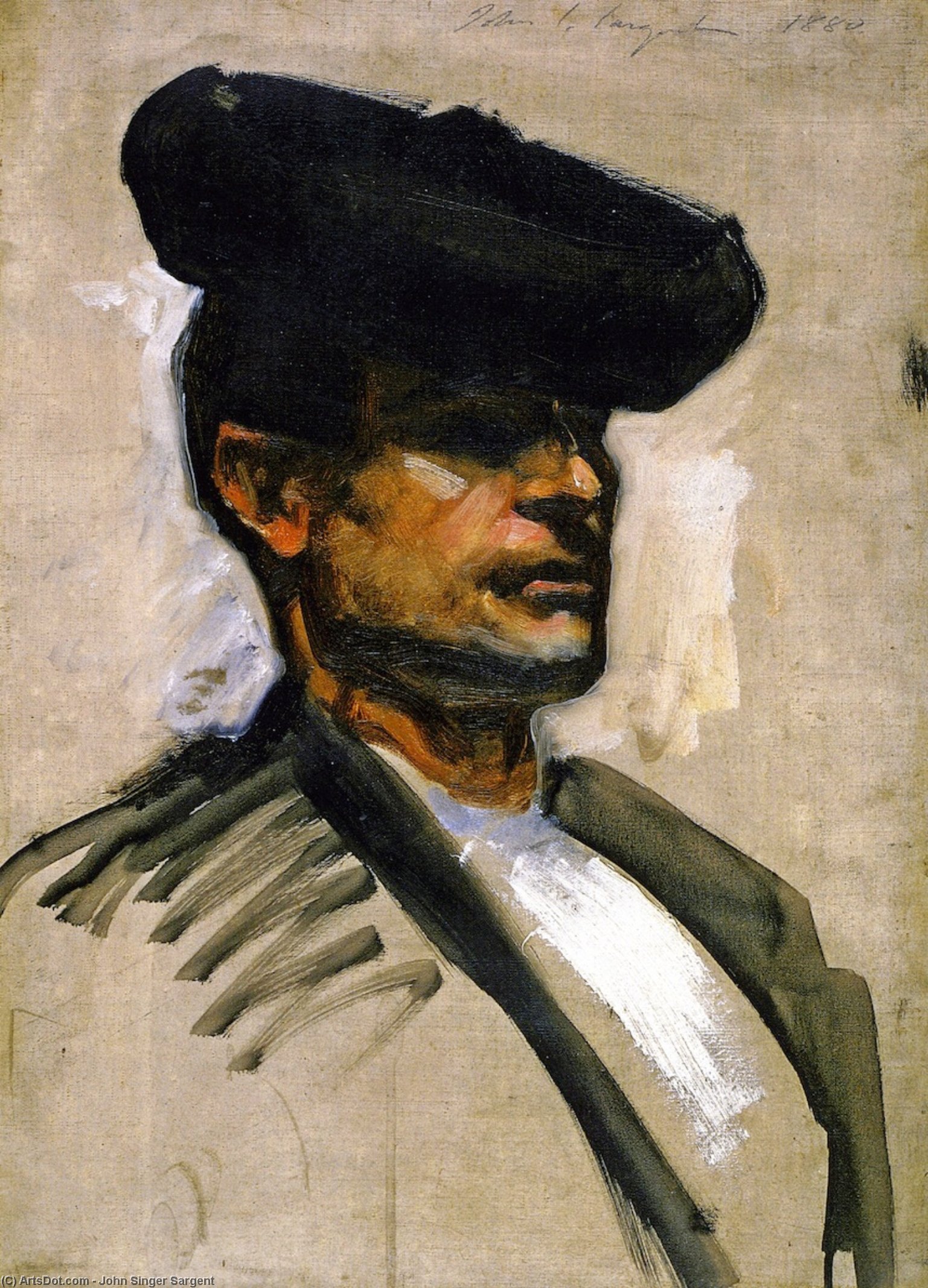 Kopf Eines Spanischen Musikers (skizze) — John Singer Sargent