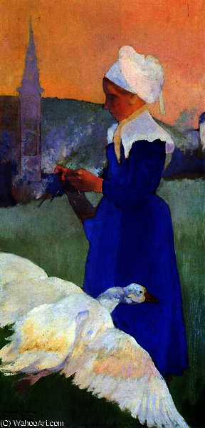 Gooseherd At Pontaven — Armand Séguin