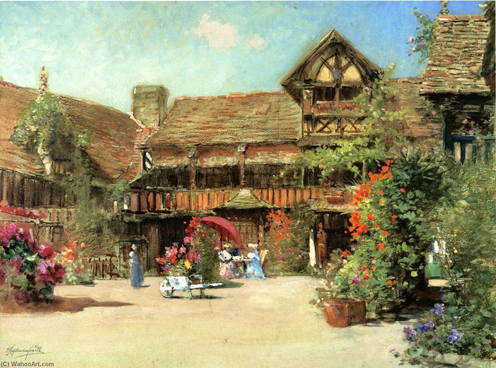 The Garden Courtyard Of The Inn Of William The Conquerer — Francis Hopkinson Smith