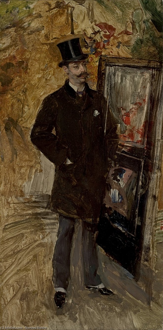 Portrait Of A Man Wearing A Top Hat — Giovanni Boldini