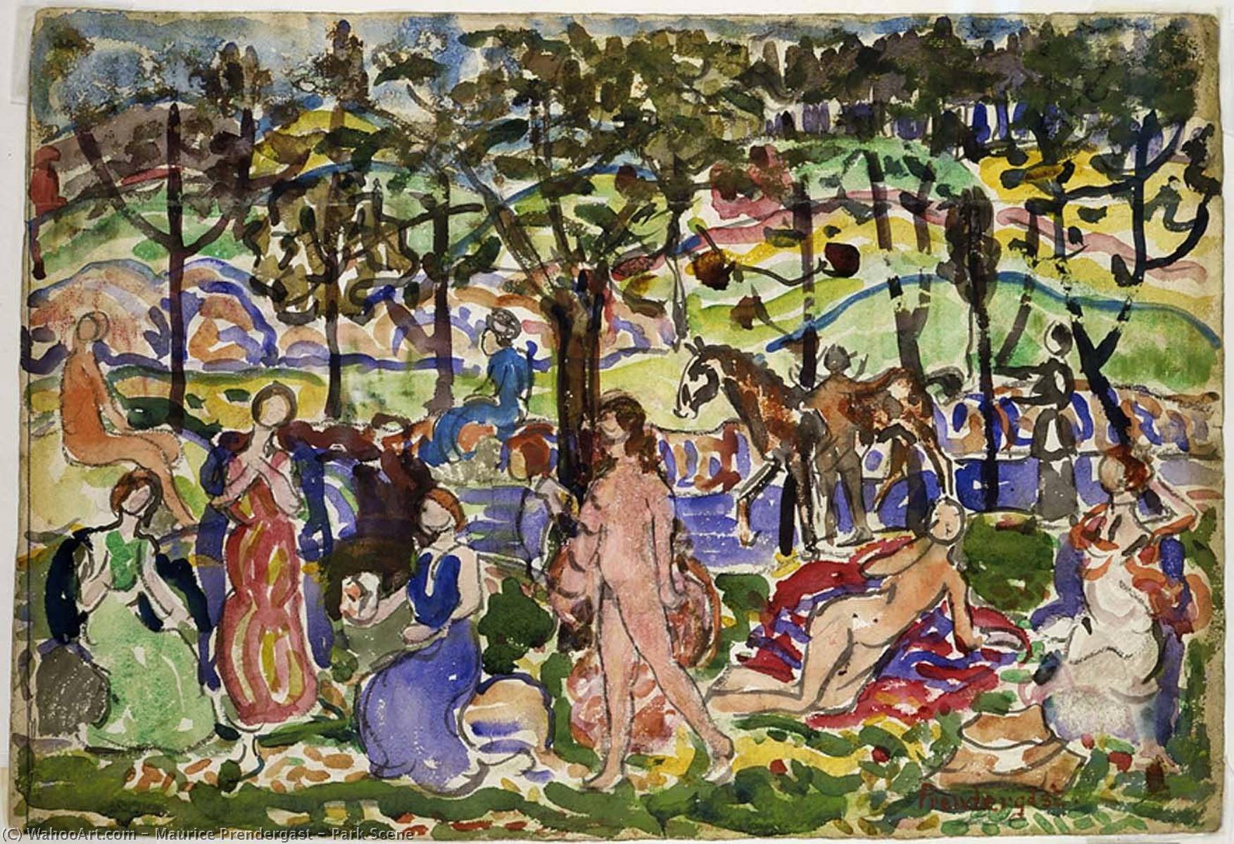 Park Scene — Maurice Brazil Prendergast