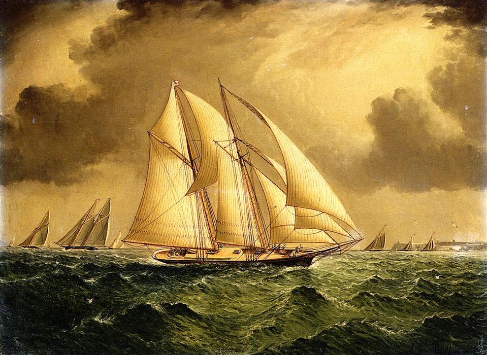Schooners Racing Off Sandy Hook — James Edward Buttersworth