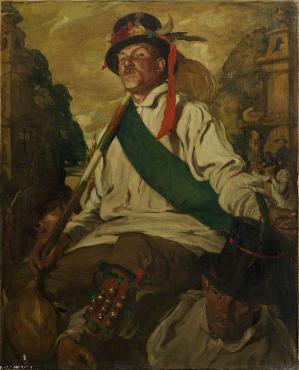 Chairing The Feathers The Eynsham Morris At The Gates Of Blenheim Palace — Sir William Nicholson