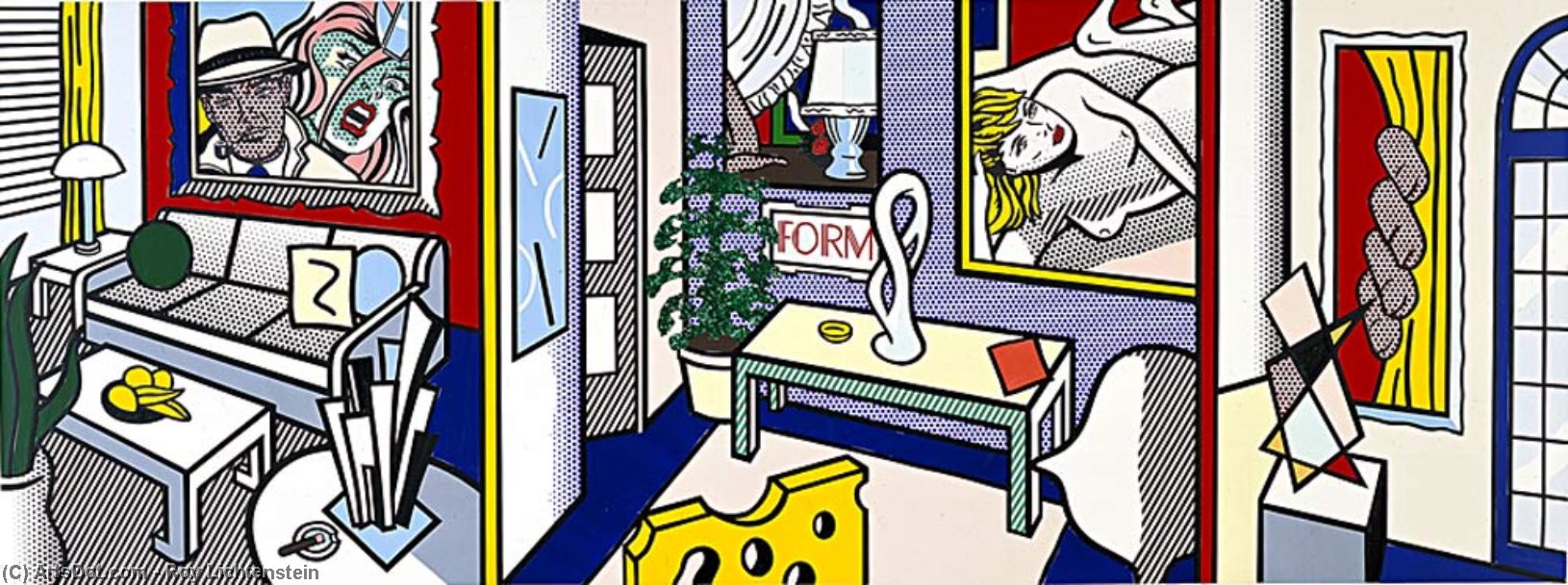 Large Interior With Three Reflections — Рой Лихтенштейн