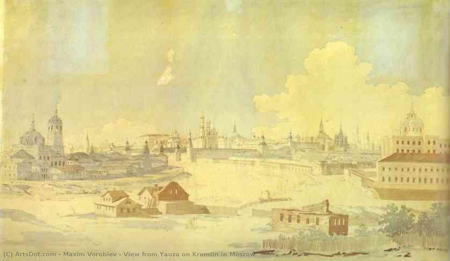 View From Yauza On Kremlin In Moscow — Maksim Nikiforovič Vorobjev