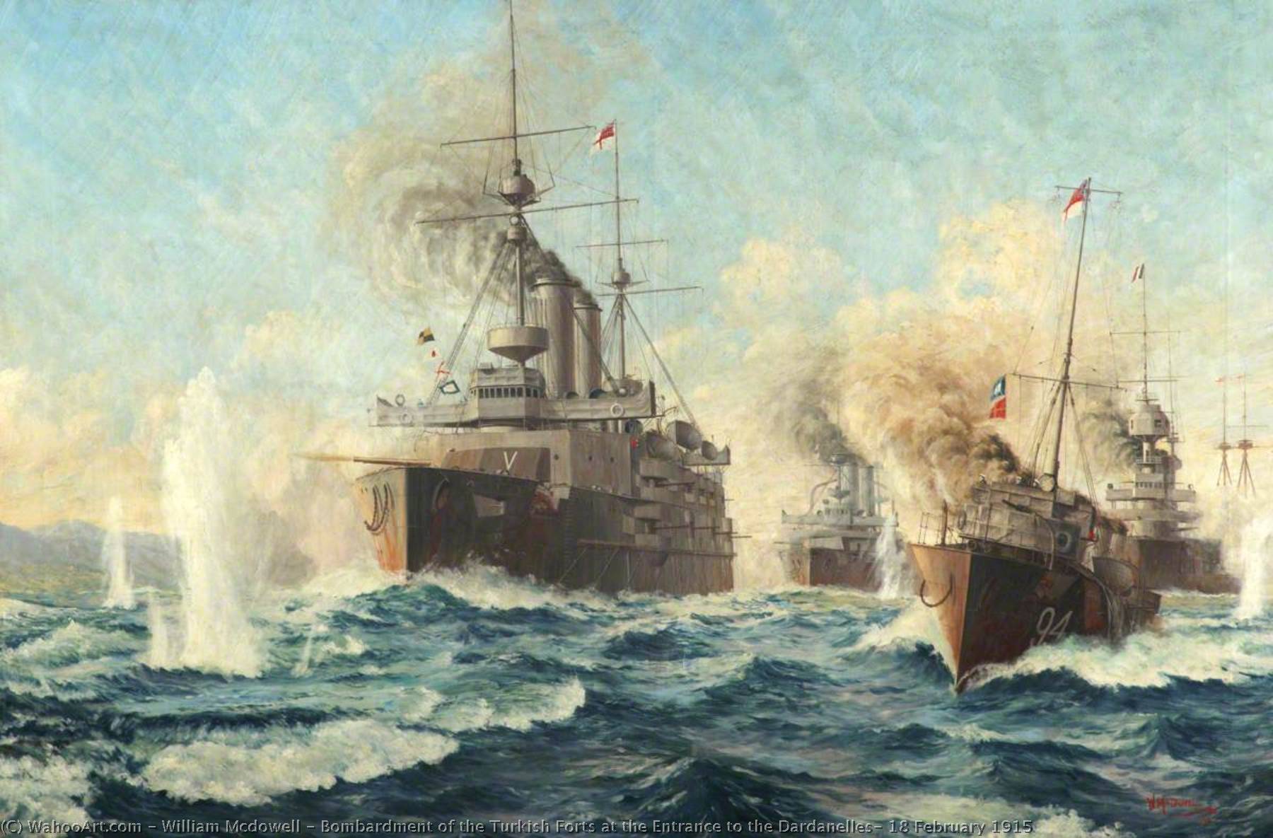 Bombardment Of The Turkish Forts At The Entrance To The Dardanelles, 18 February 1915 — William Mcdowell