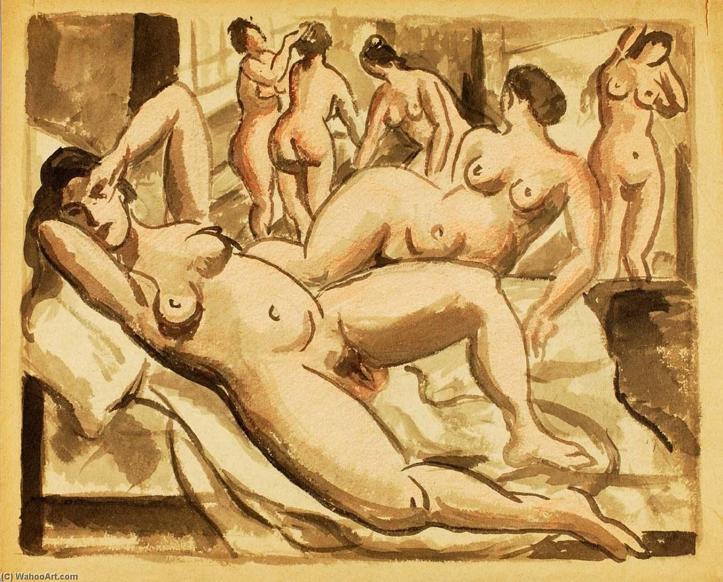 Group Of Six Female Nudes — Carl Newman