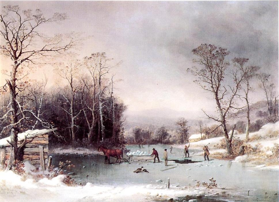 Winter In The Country, Getting Ice — George Henry Durrie
