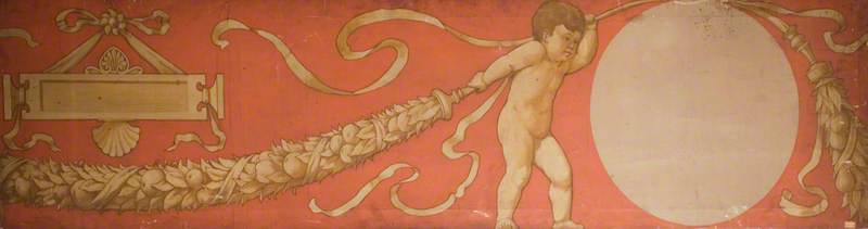 Putti Flanking A Medallion (design For A Frieze In The Victoria And Albert Museum) — Alexander Fisher