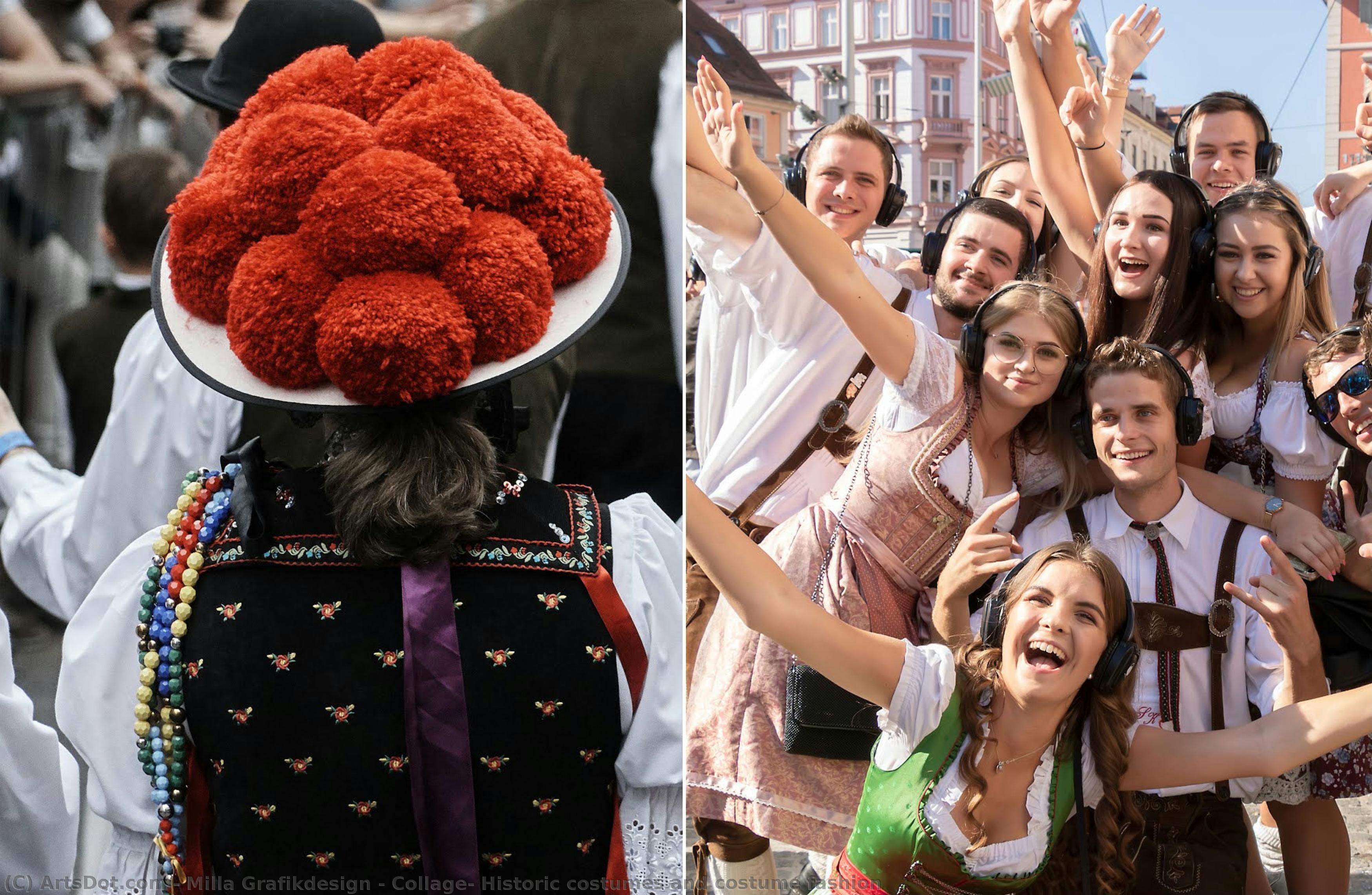 Collage: Historic Costumes And Costume Fashion — Milla Grafikdesign