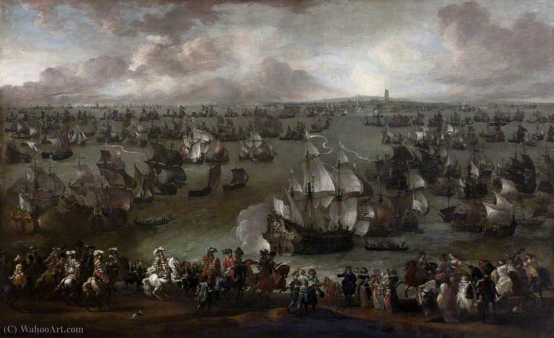 Louis Xiv (1638–1715), King Of France, Reviewing His Fleet At Dunkirk, Met By Representatives Of The City — Hendrik Van Minderhout