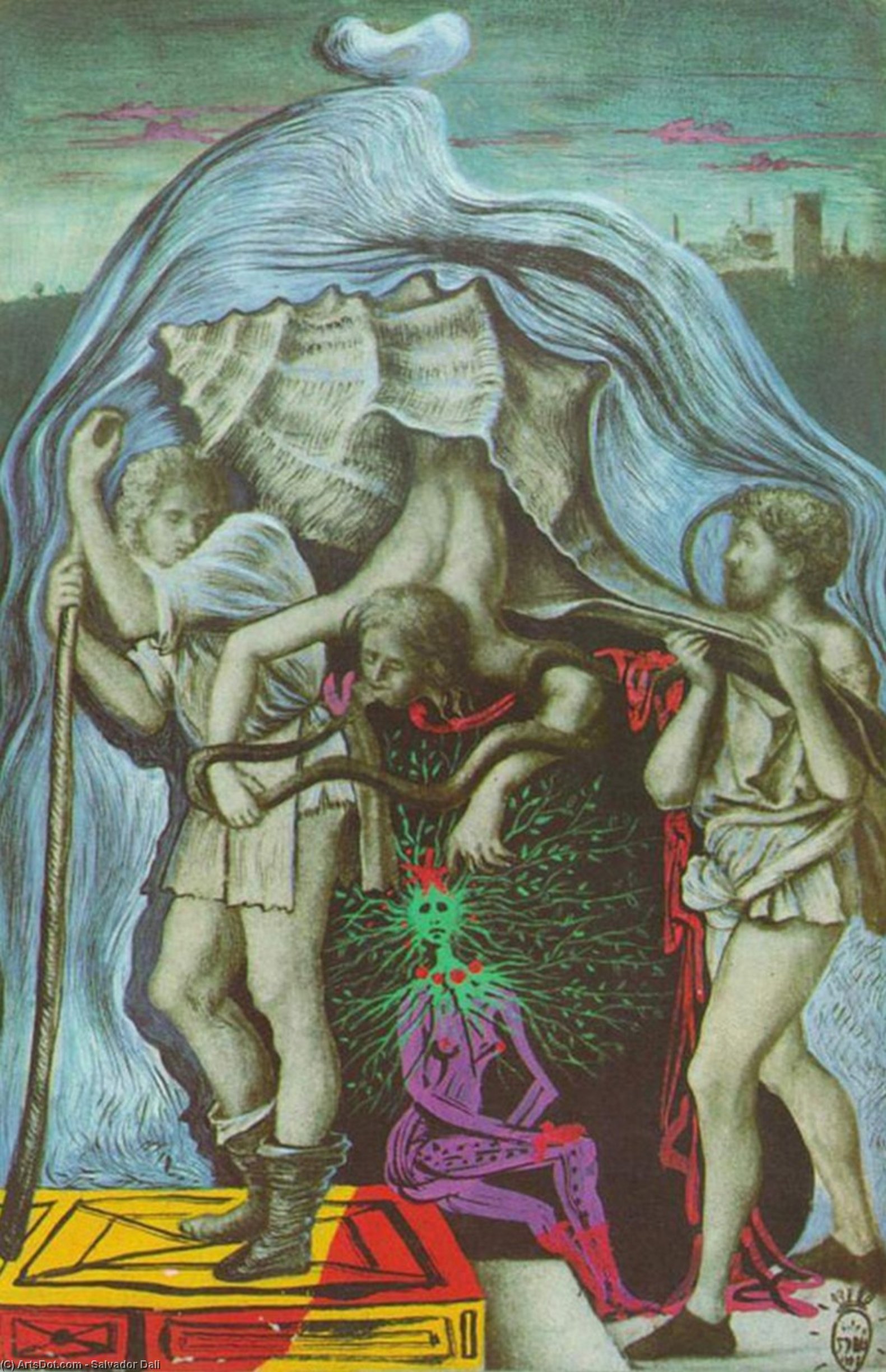 Metamorphose Der Fünf Allegorien Von Giovanni Bellini, 1939 — Salvador Dalí