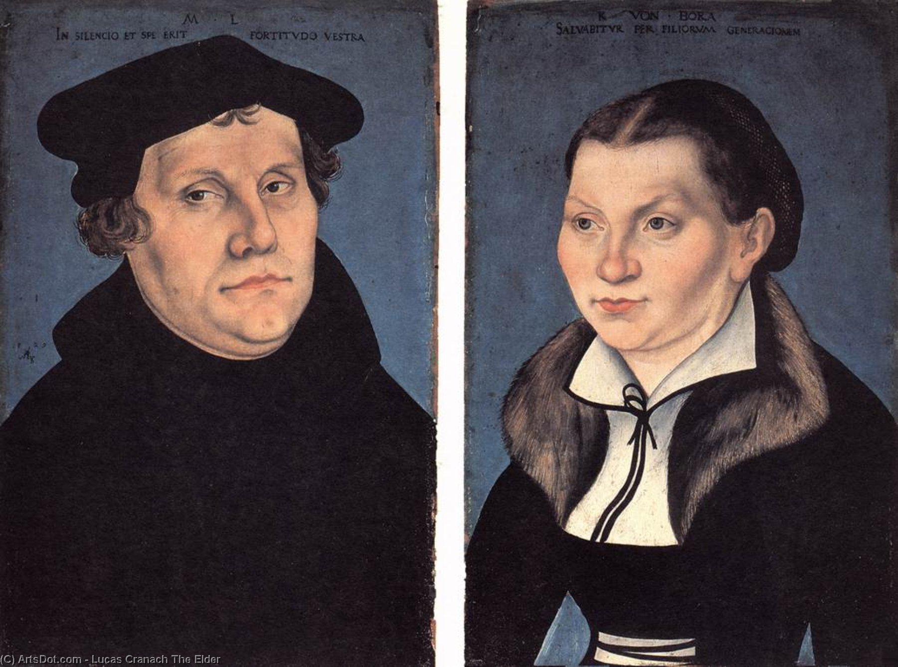 Diptych With The Portraits Of Luther And His Wife — Lucas Cranach The Elder