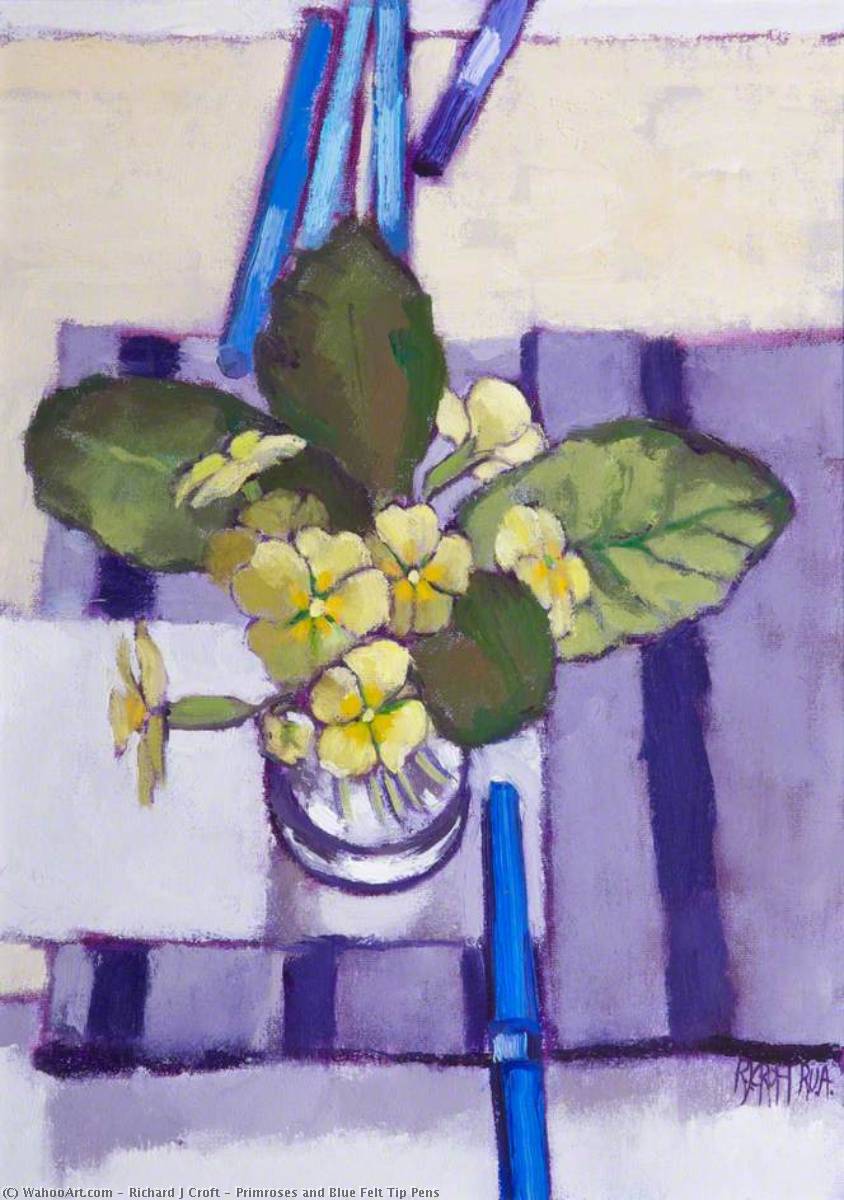 Primroses And Blue Felt Tip Pens — Richard J Croft