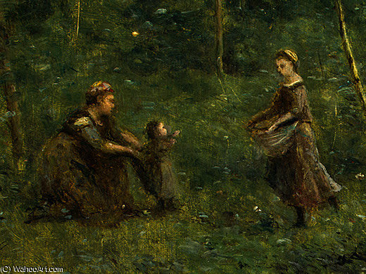 The Eel Gatherers (detail - ) — Žan-batist Kamil Korote