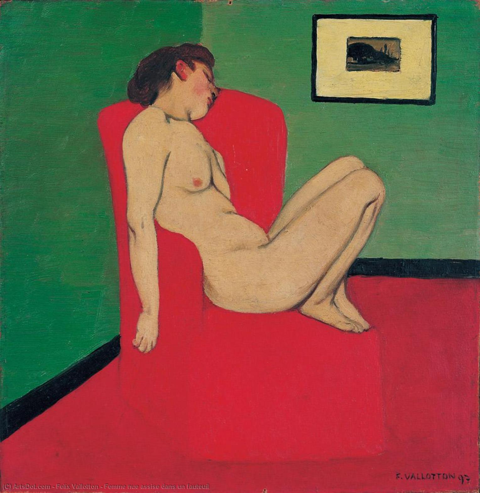 Femme Nue Assise Dans Un Fauteuil — Феликс Валотон