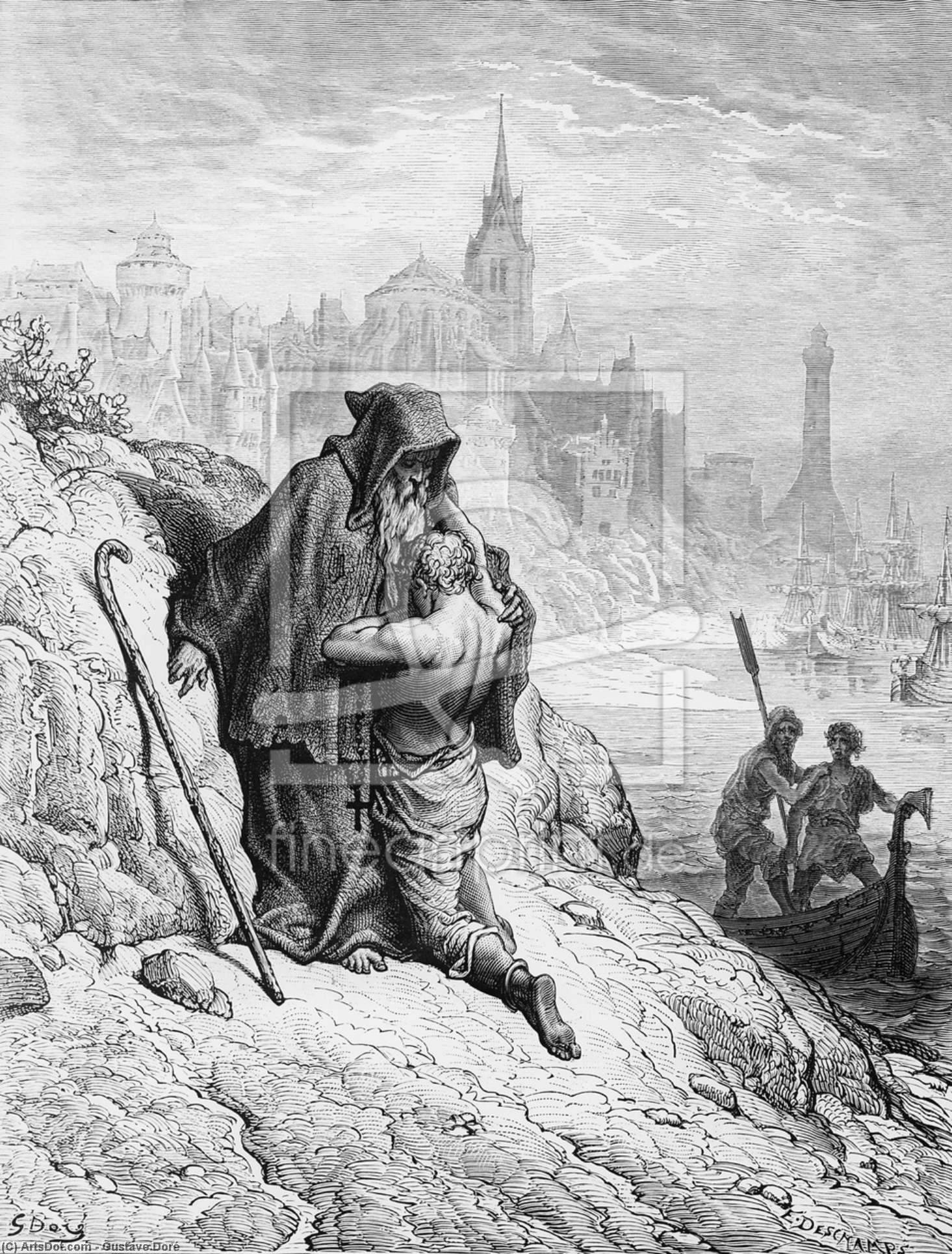 The Mariner Begs The Hermit To Give Him Absolution From His Sin — Paul Gustave Doré