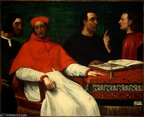 Cardinal Bandinello Sauli, His Secretary, And Two — Sebastiano Del Piombo