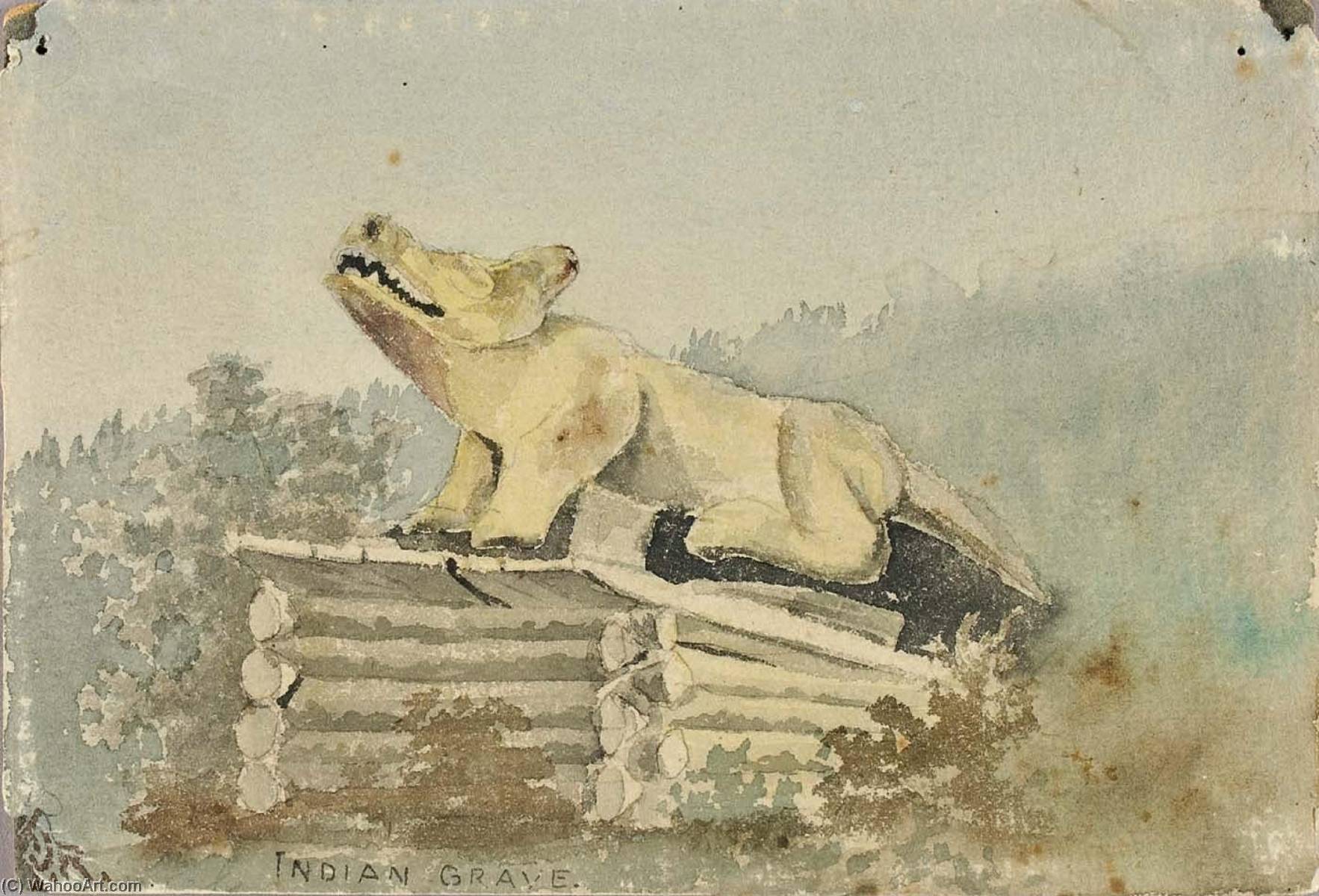 Indian Grave. Wolf Totem Over Medicine Man Grave, Wrangell — Theodore J. Richardson
