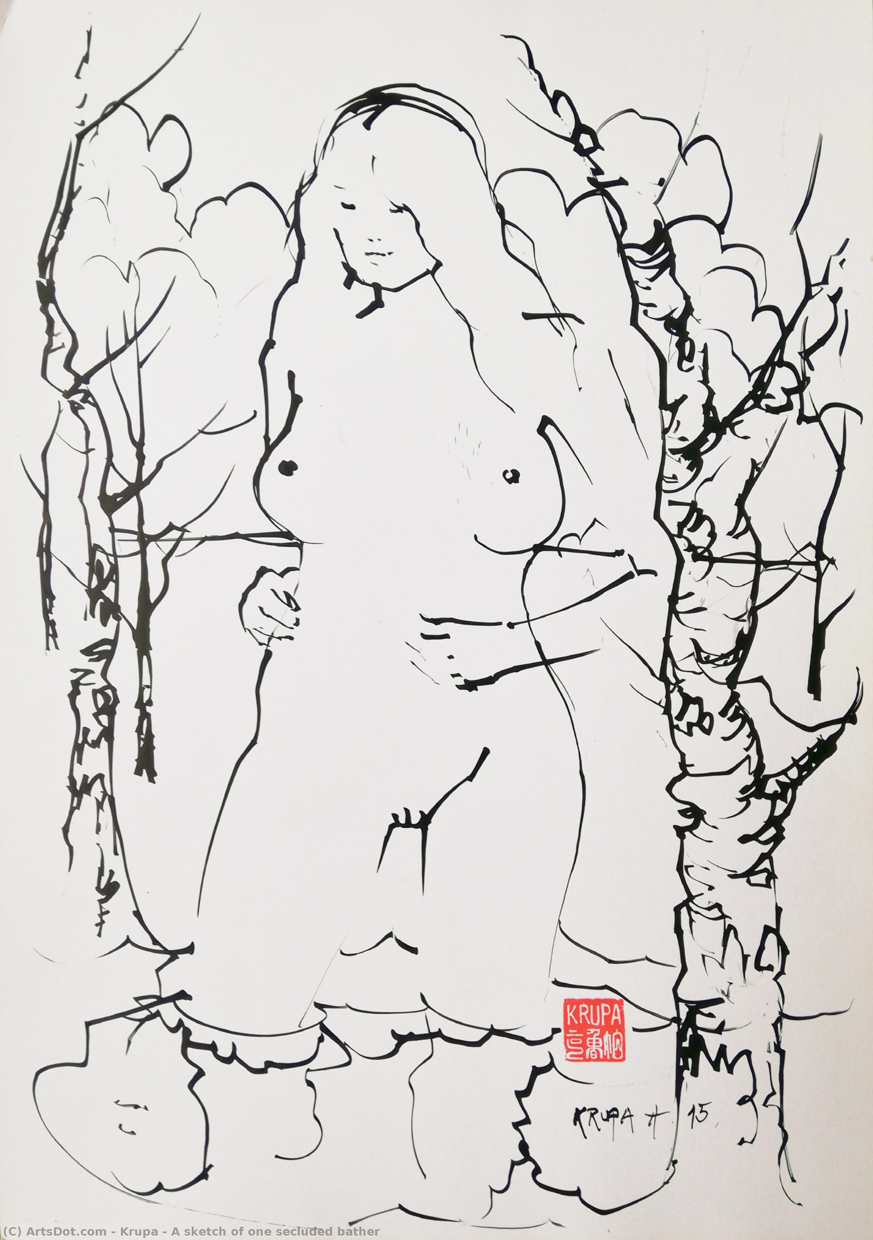 A Sketch Of One Secluded Bather — Alfred Freddy Krupa