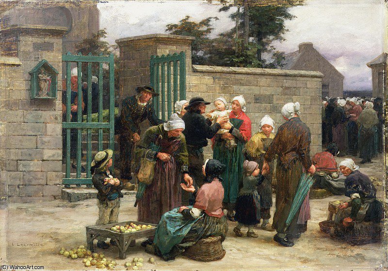 Taking In Foundlings — Léon Augustin L'hermitte