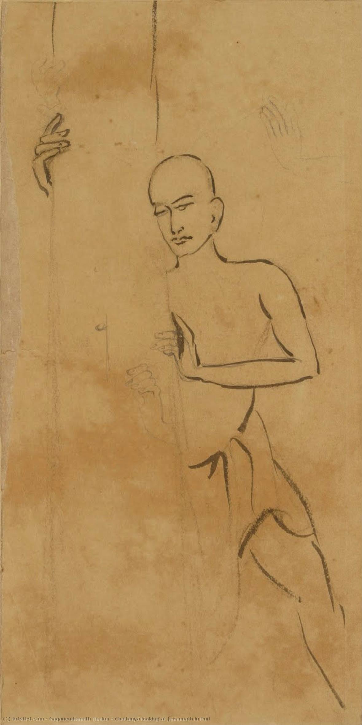 Chaitanya Looking At Jagannath In Puri — Gaganendranath Thakur