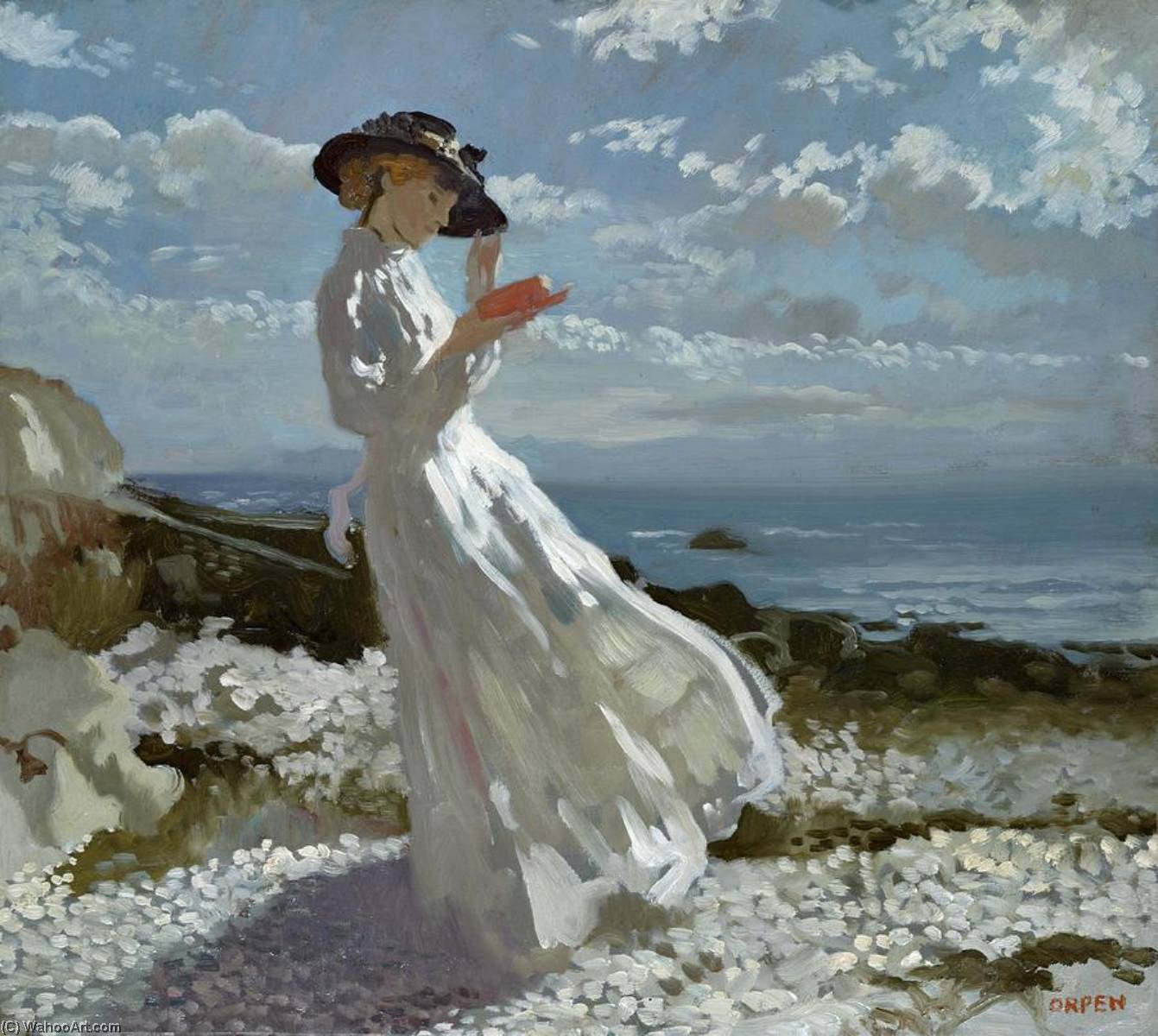 Grace Reading At Howth Bay — Sir William Newenham Montague Orpen