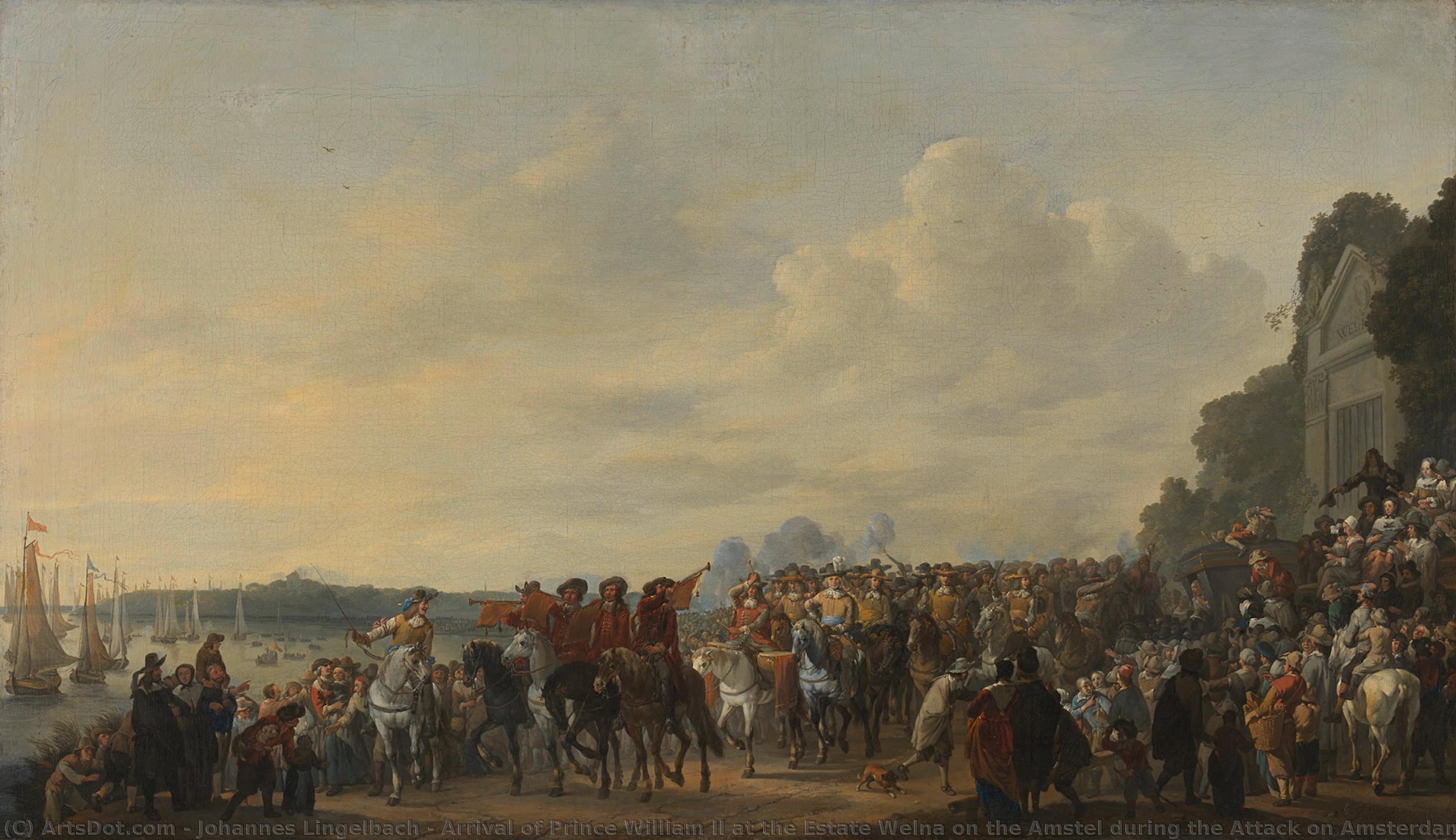 Arrival Of Prince William Ii At The Estate Welna On The Amstel During The Attack On Amsterdam, July 31, 1650, Johannes Lingelbach, 1650 - 1674 — Johannes Lingelbach