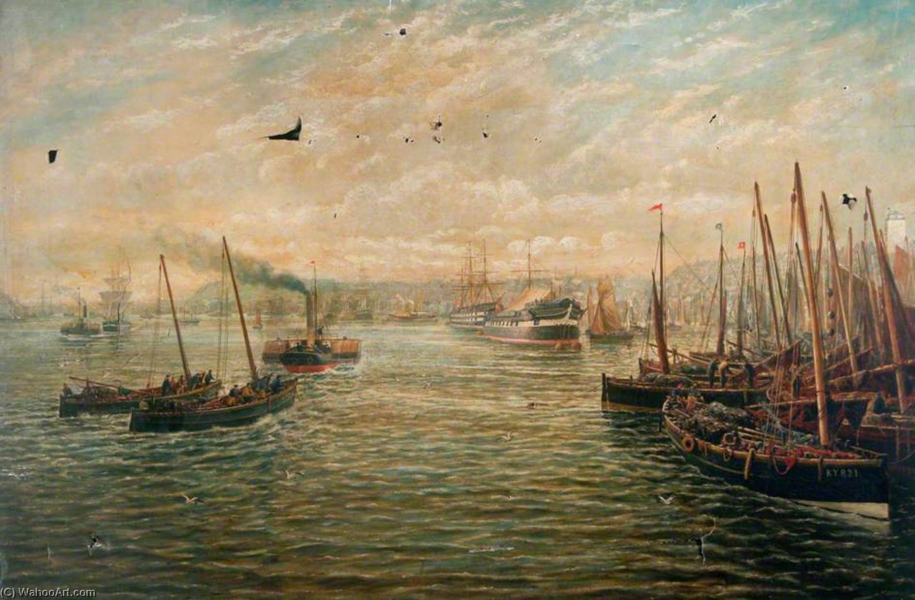 Fishing Fleet At North Shields, Tyne And Wear — Bernard Benedict Hemy