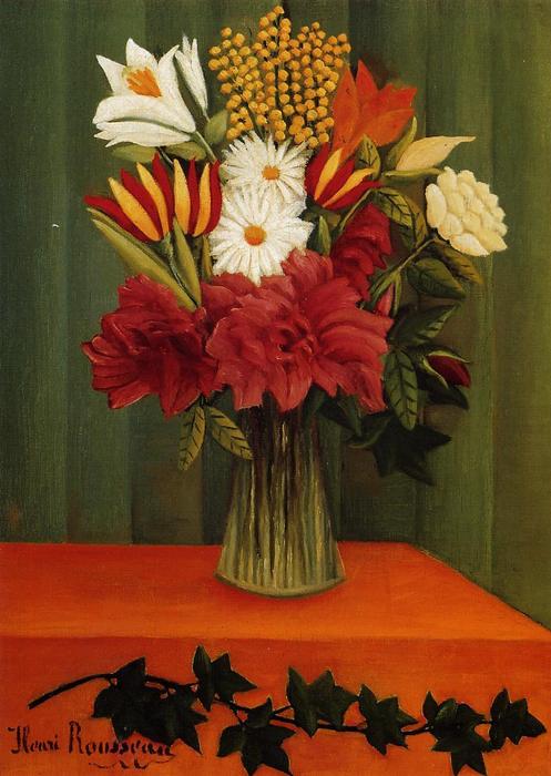 Bouquet Of Flowers With An Ivy Branch — Henri Julien Félix Rousseau (le Douanier)