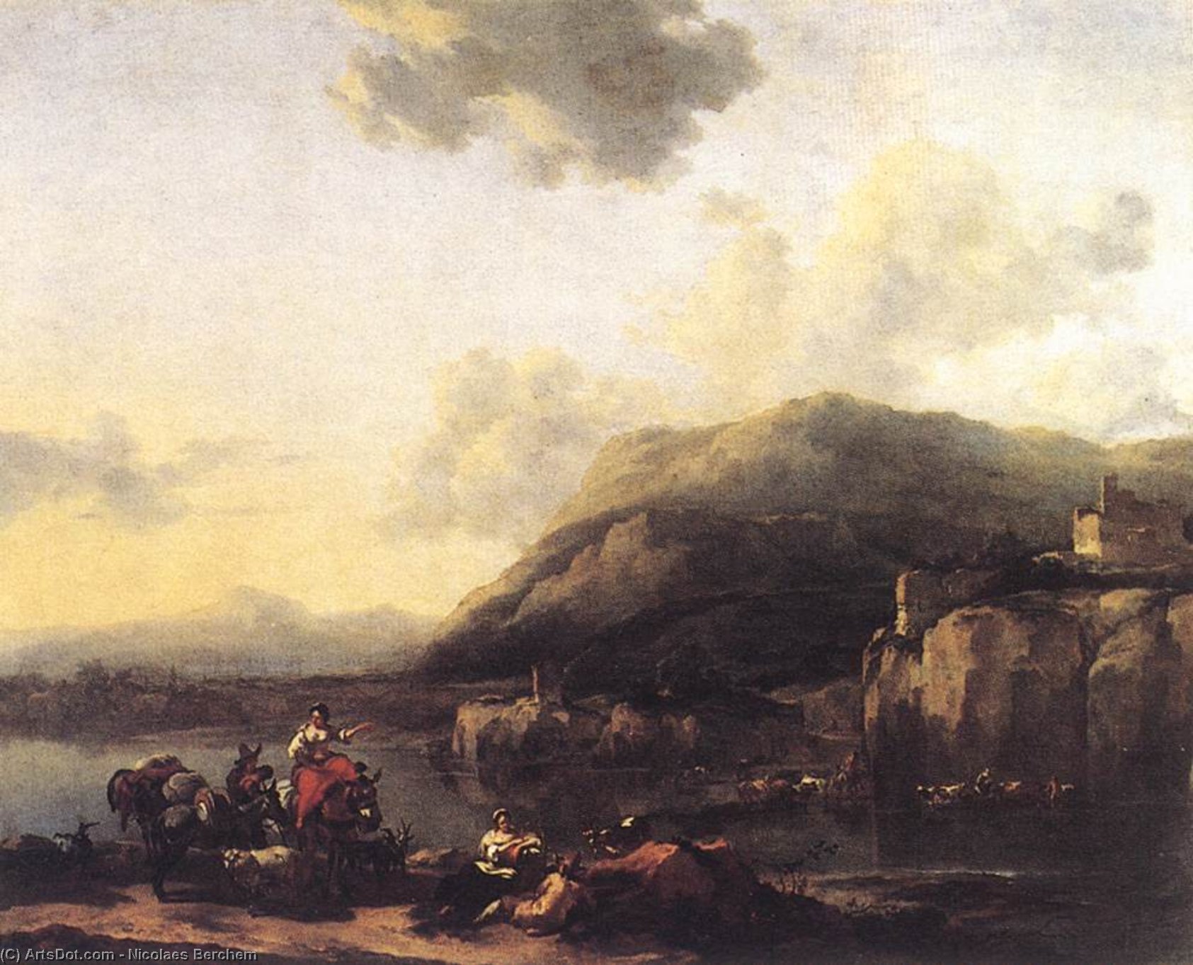 Muleteer By A Ford — Николас Питерс Берхем