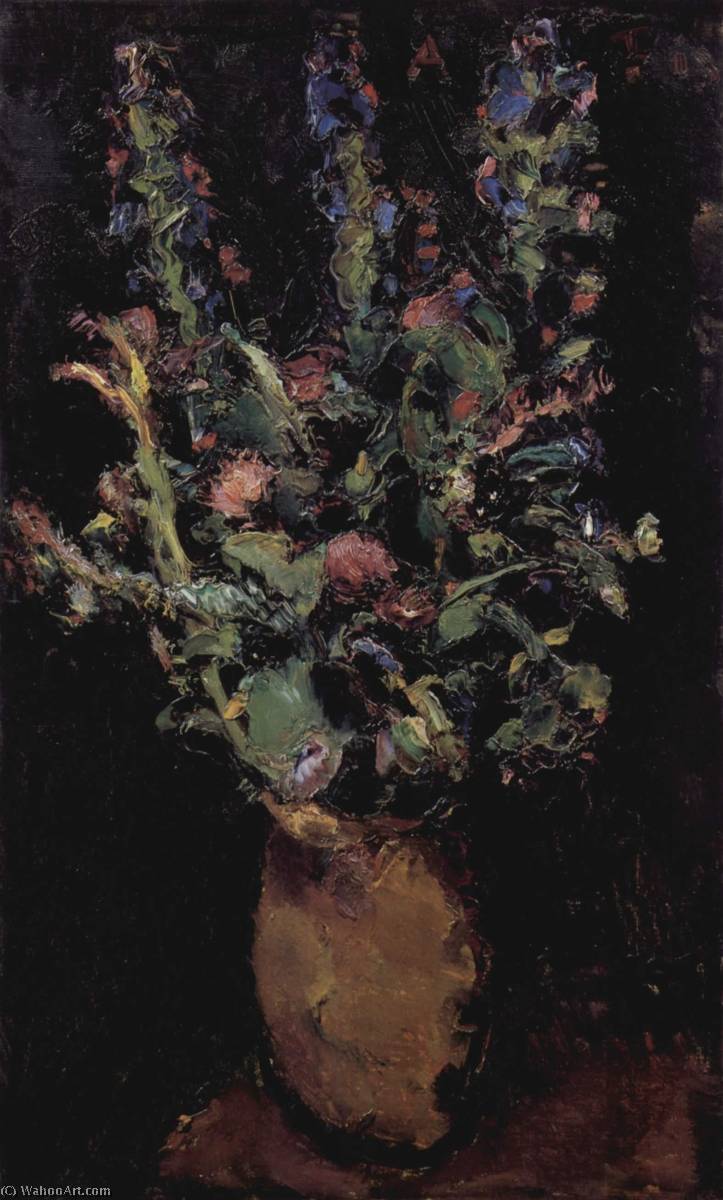 German Blumenstilleben Mit Rittersporn — Anton Faistauer