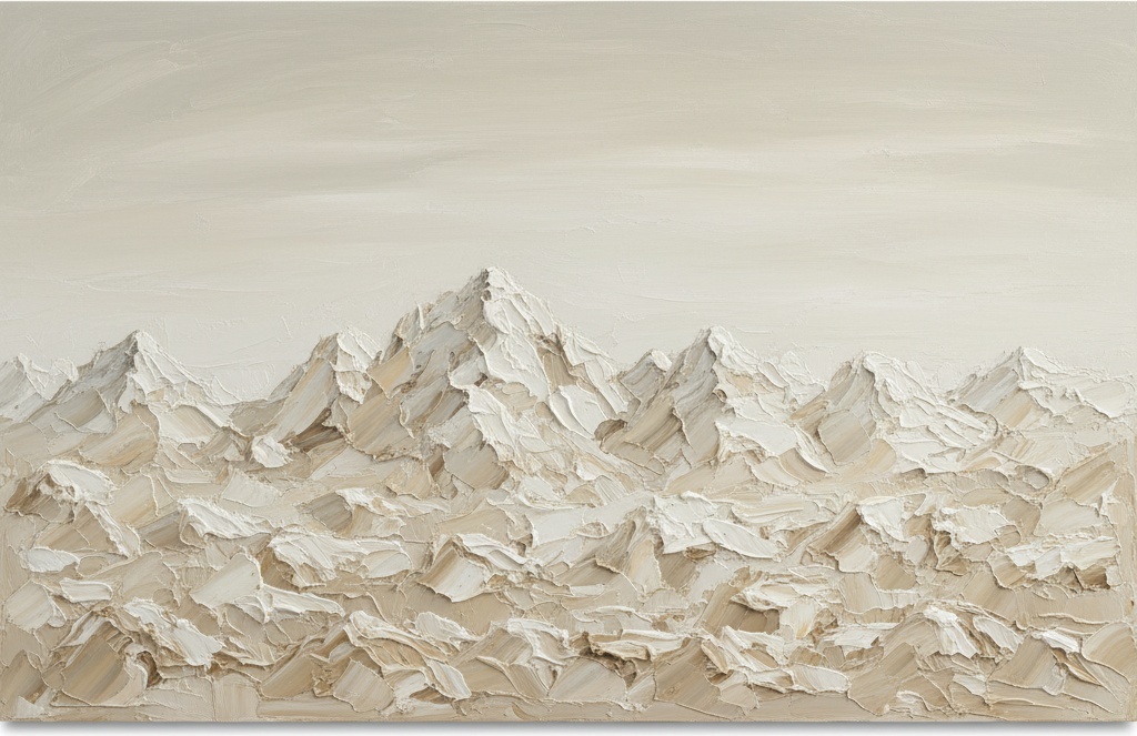 Monolithic Silence: A Sculptural Study Of Timeless Peaks And Ethereal Cream Horizons — David Moreau