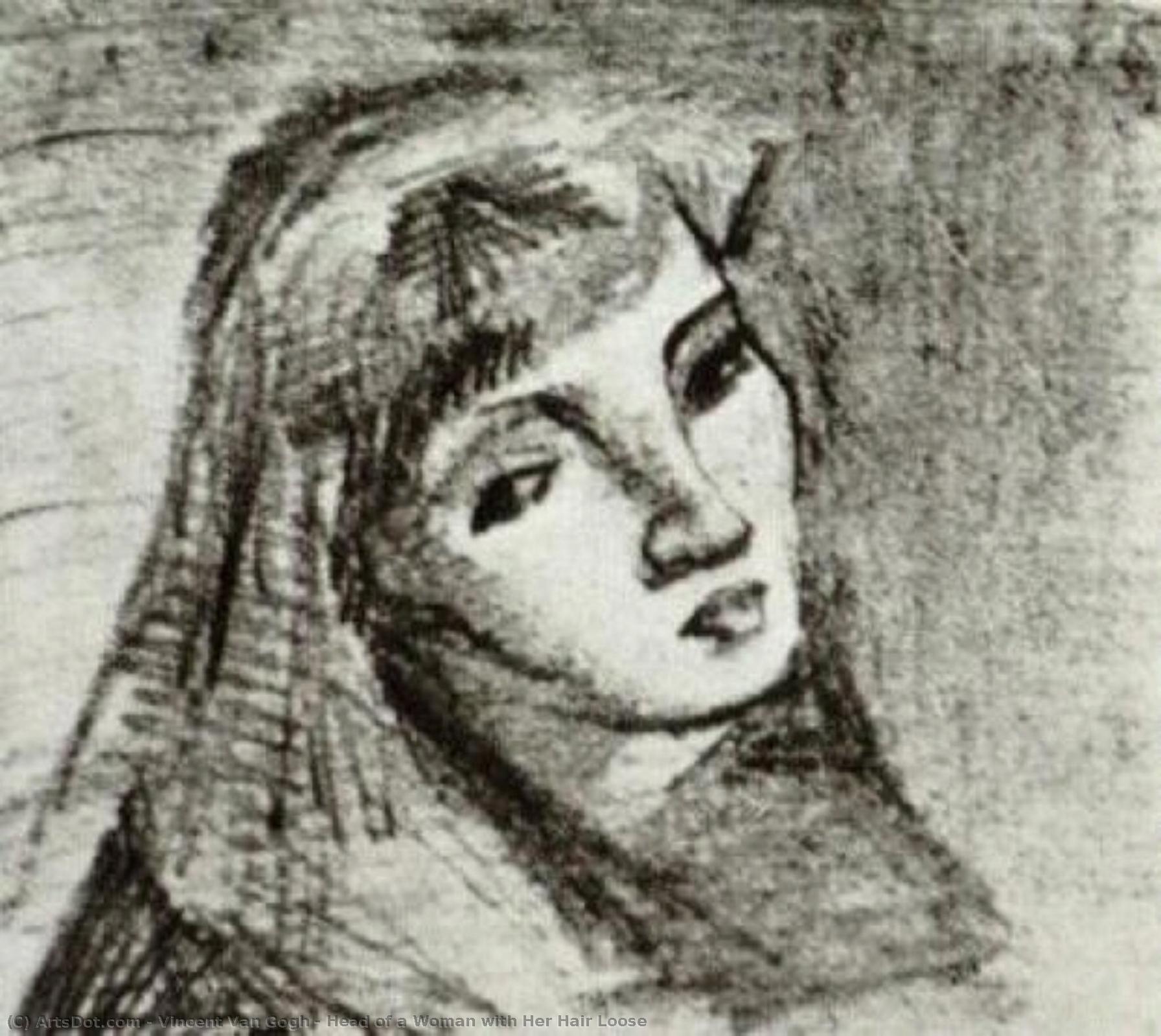 Head Of A Woman With Her Hair Loose — Vincent Van Gog