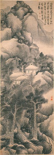 清 倣龔賢 雲山隱居圖 軸 Dwelling Among Mountains And Clouds — Gong Xian
